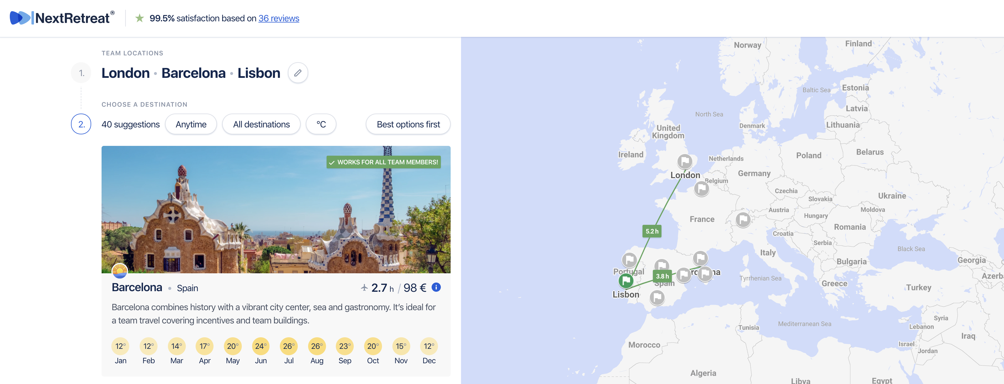 NextRetreat app for team travel