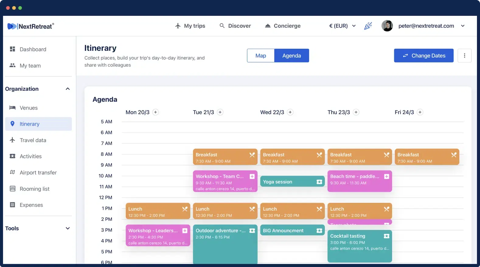 company retreat itinerary